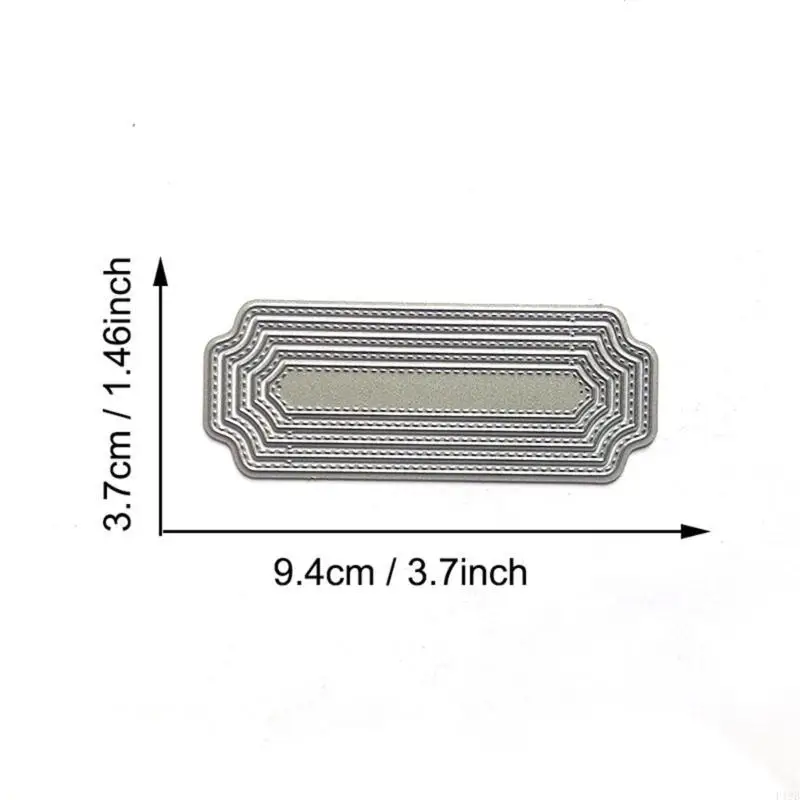 F19B Label Frame Metal Cutting Dies Scrapbooking Stencil Die Cuts Card Embossing DIY