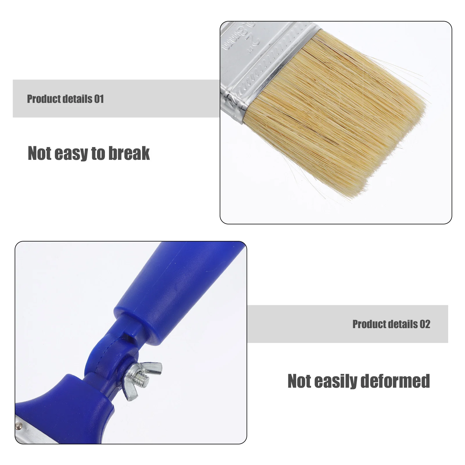 Kuas Cat Rumah Tangga yang Dapat Disesuaikan 2 Inci dengan Ujung Datar untuk Cat Minyak, Akrilik, Pewarna, Dinding, Furnitur, Lukisan Detail Halus
