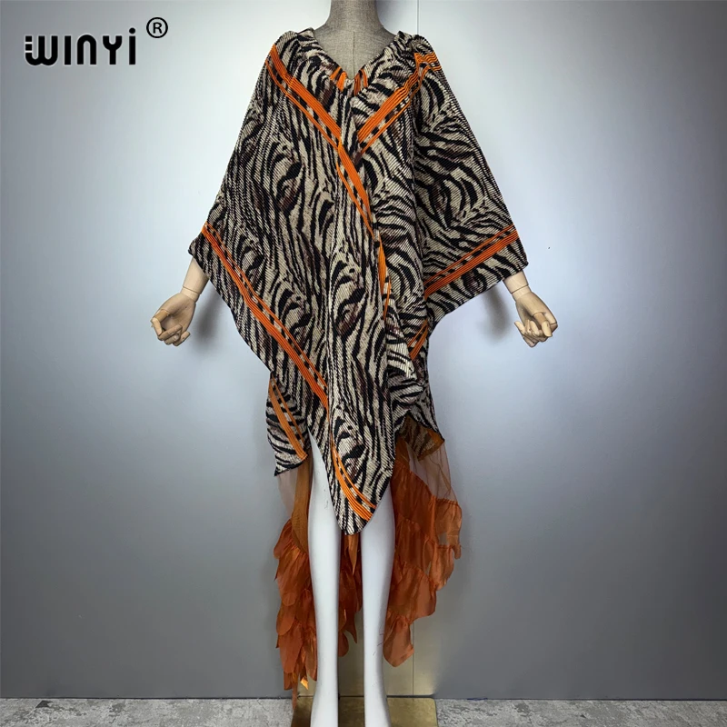 WINYI Women's Pleated Maxi Party Dress Crumple Design Loose Fit Sexy Evening Gown Poncho Top beach wear cover up fashion shawl