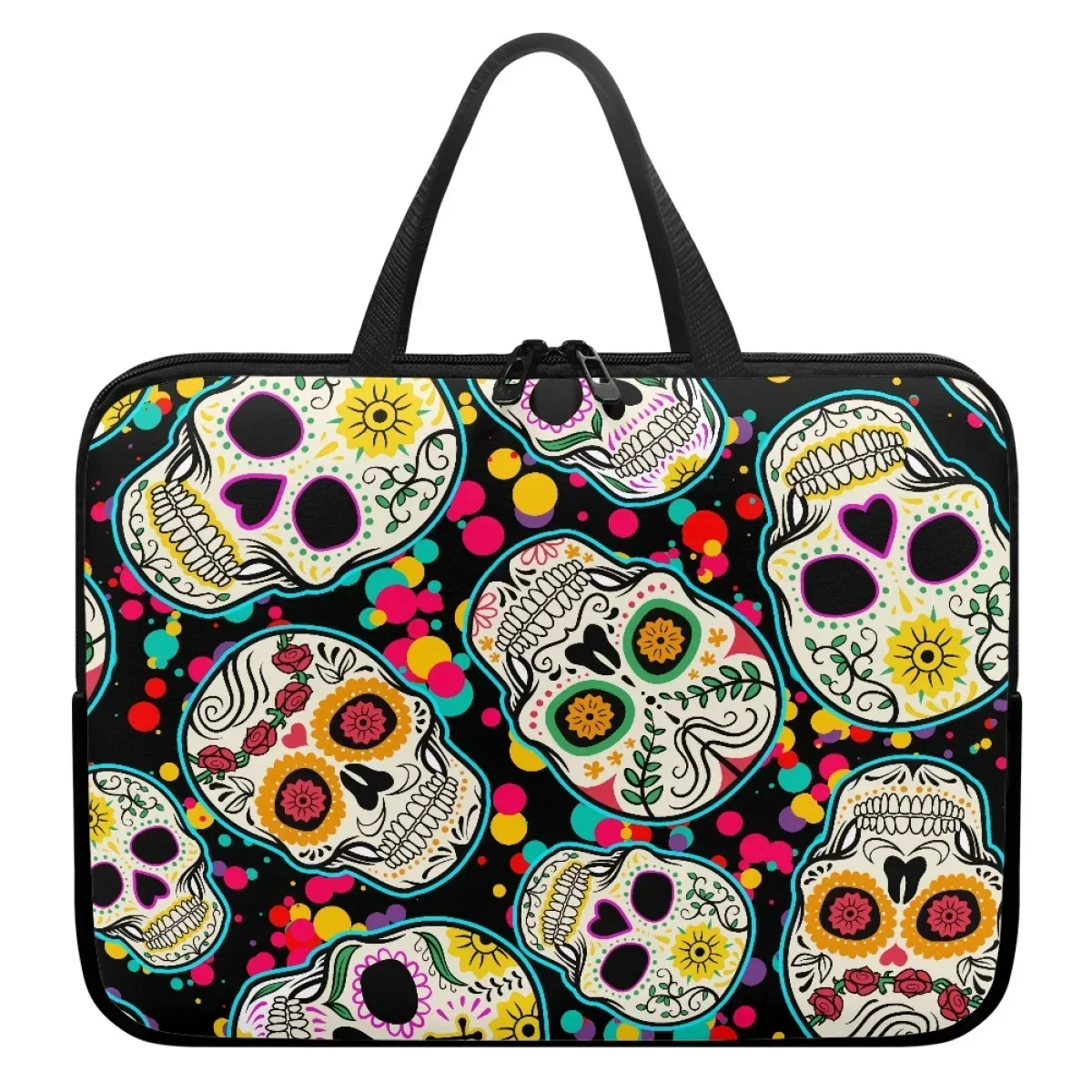 New Sugar Skull Printing Tablet Bag 10 12 13 15 17Inch Handle Universal Notebook Case Laptop Bags Adult Halloween Gift Briefcase