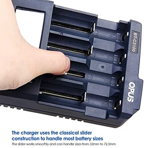 Opus-smart rechargeable smart battery charger, BT-C3100, v2.2, universal, four slots, lcd disk screen, accessories and parts, new 10 main sales charger for edifier phone - №4