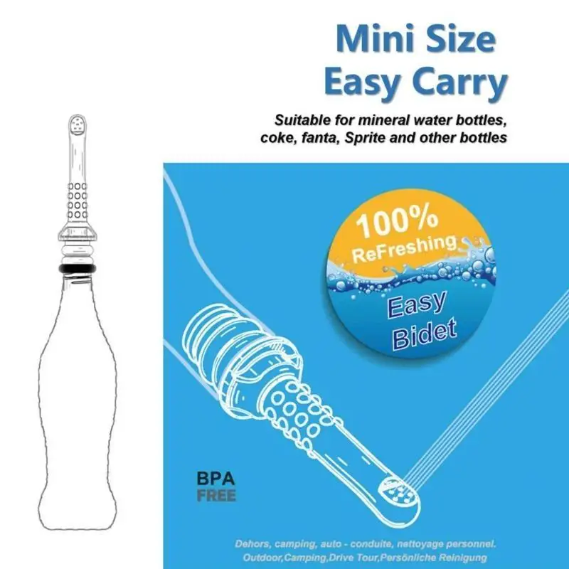 652F المحمولة السفر بيديت رحلة عمل بيديت فوهة تنظيف بعقب بيديت الصحية دليل الصحافة تنظيف النظافة غسل فوهة #1