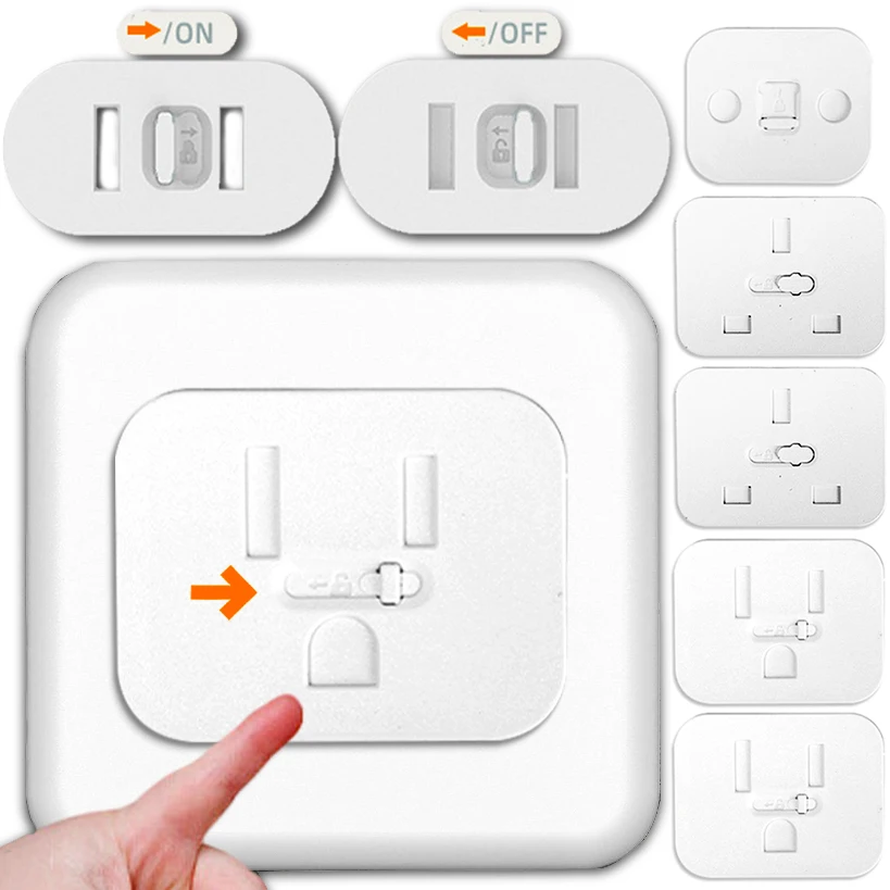 

1-3 Sets Sliding Socket Cover Power Plug Protector Covers Anti-electric Shock Switch Outlet Guard Baby Safety Proofing Products