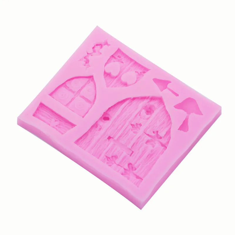 Mushroom Love Cabin House Silicone Fondant Cake Mould DIY Baking Chocolate Tool 15-516