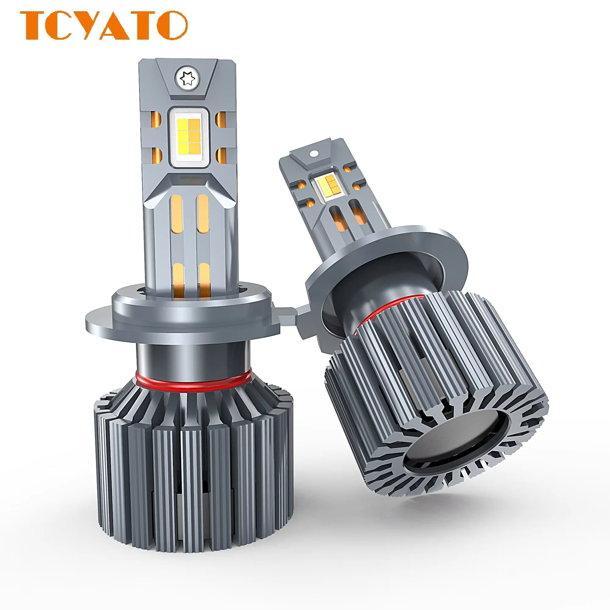 TCYATO automotive LED headlamp fog lamp 6 copper tube three-color band remote control 300W 30,000 lumens H4H7H19005