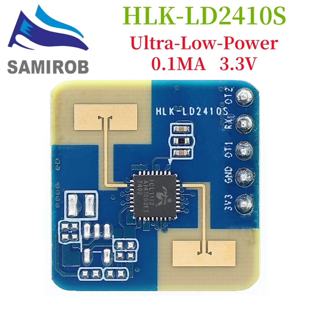 24GHz HLK-LD2410S Radar Sensor 0.1mA 3.3V Low power consumption Millimeter Wave Human Presence Detection Motion Switch LD2410S