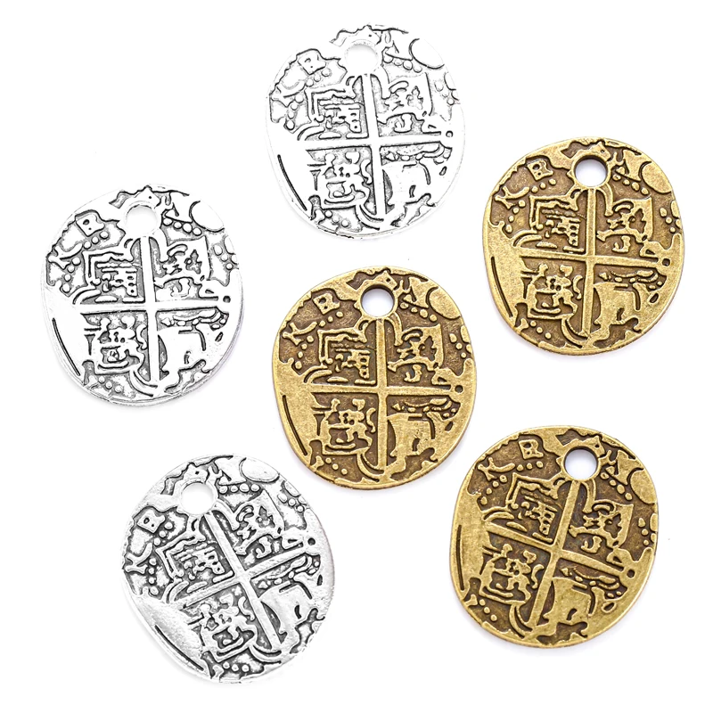 6 pcs Zinc Alloy Antique Bronze Charms round Relief pattern metal pendant DIY Jewelry Making 29*26mm B150