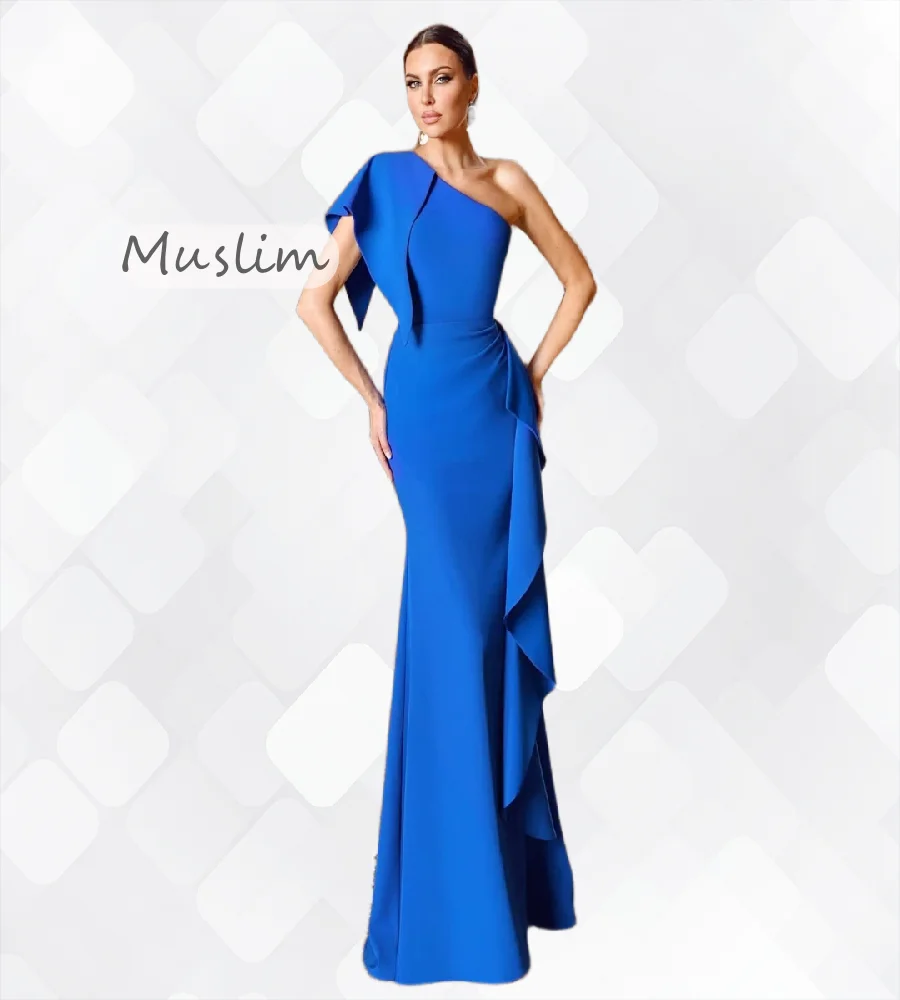 

Graceful One Shoulder Royal Blue Prom Dress 2025 Floor Length Mermaid Evening Dress Vestio De Fiesta Longo Formal Customized