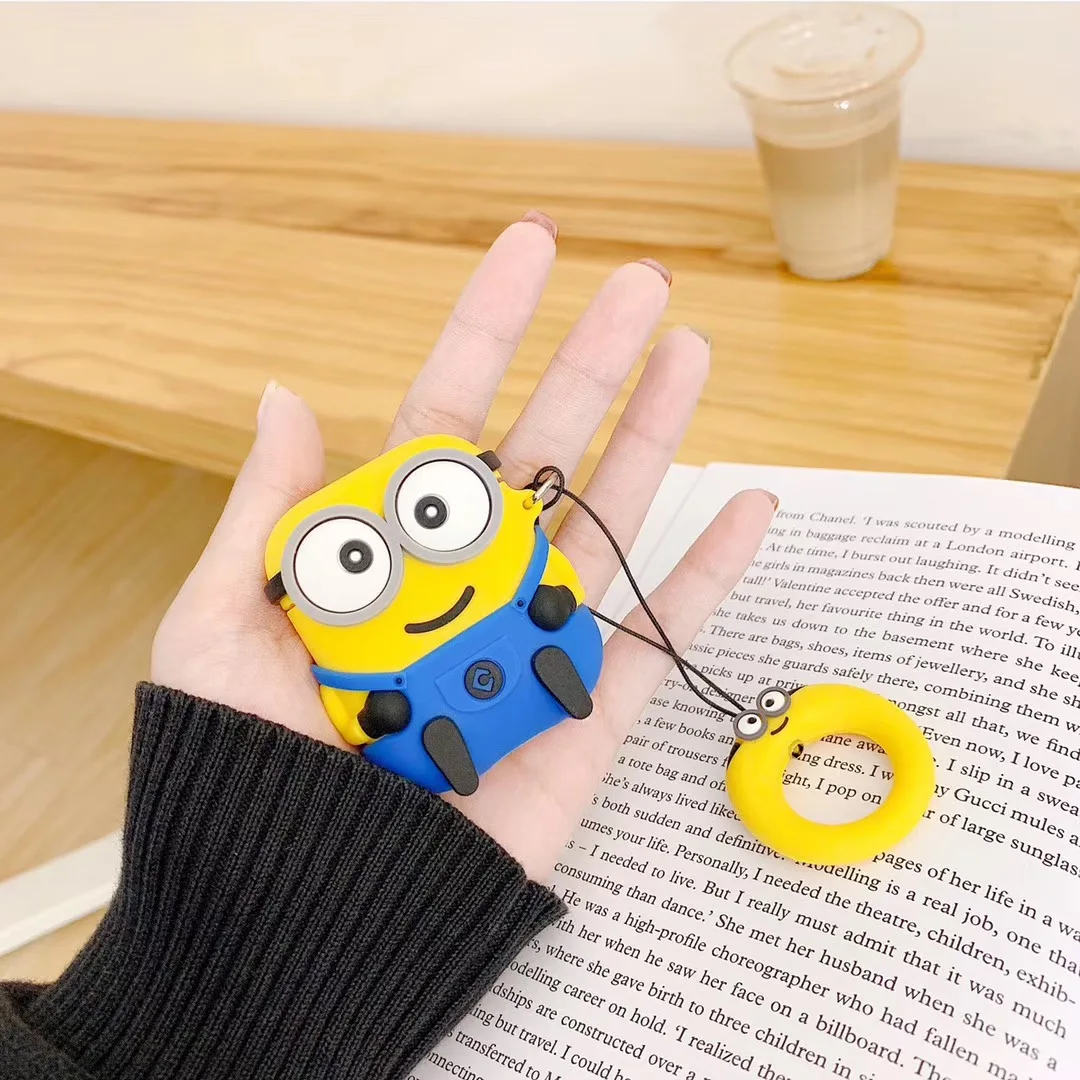 Niedliche 3D-Cartoon-Minions-Accessoires-Hülle für Airpods 5 2026 1 2 3 4 Pro2 Pro 3 Großäugiges Silikon-Kopfhörer-Etui – Detail 4