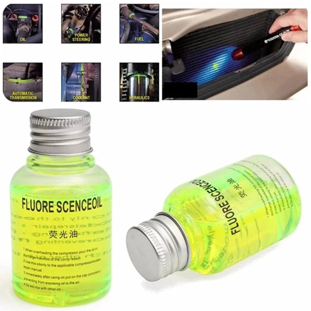 60ml Fluorescent Oil Leak Detector UV Dye Agent Automotive Air Conditioning Repair Tool for R134A R404A Automotive Refrigerants