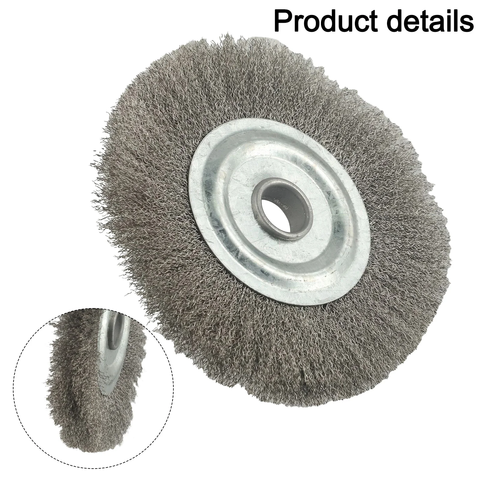 1 Pcs 5inch Crimped Stainless Steel Wire Wheel Brush Bench Grinder Abrasive 16mm Hole Rust Removal Brush Set