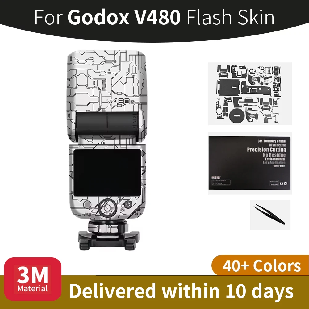 Para Godox V480 Skin, Godox V480 Flash Sticker, película protetora resistente a arranhões, proteção de cobertura total