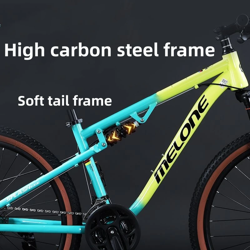 26 Inch Soft Tail Mountain Bike For Adults Inter Alignment 24 Inch Kids Cross Country DH Bike 30S Lockable Shock Absorption Fork