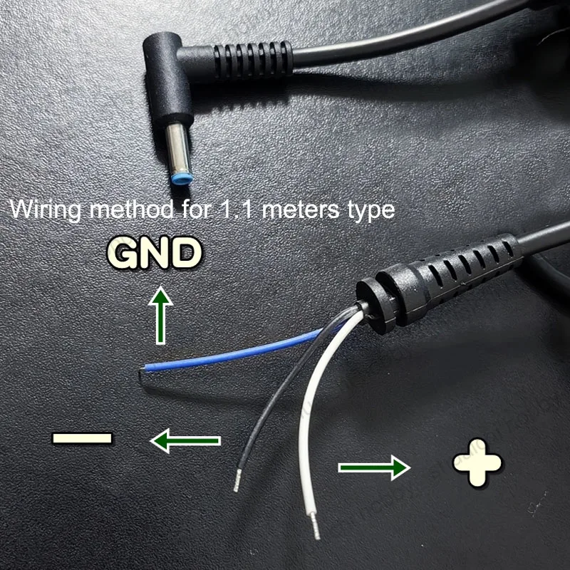 Cabo de dados de soldagem de 3 núcleos, 1.1m/1.3m, dc 4.5x3.0mm, conector de fonte de alimentação, pino interno para adaptador de laptop hp, cabo de carregador, 1 peça