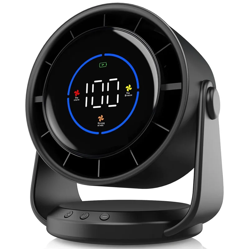 

ABVI-Small Fan Fordesk, ультратихий настенный вентилятор с цифровым дисплеем, перезаряжаемый USB-вентилятор для дома, офиса, путешествий, кемпинга, черный