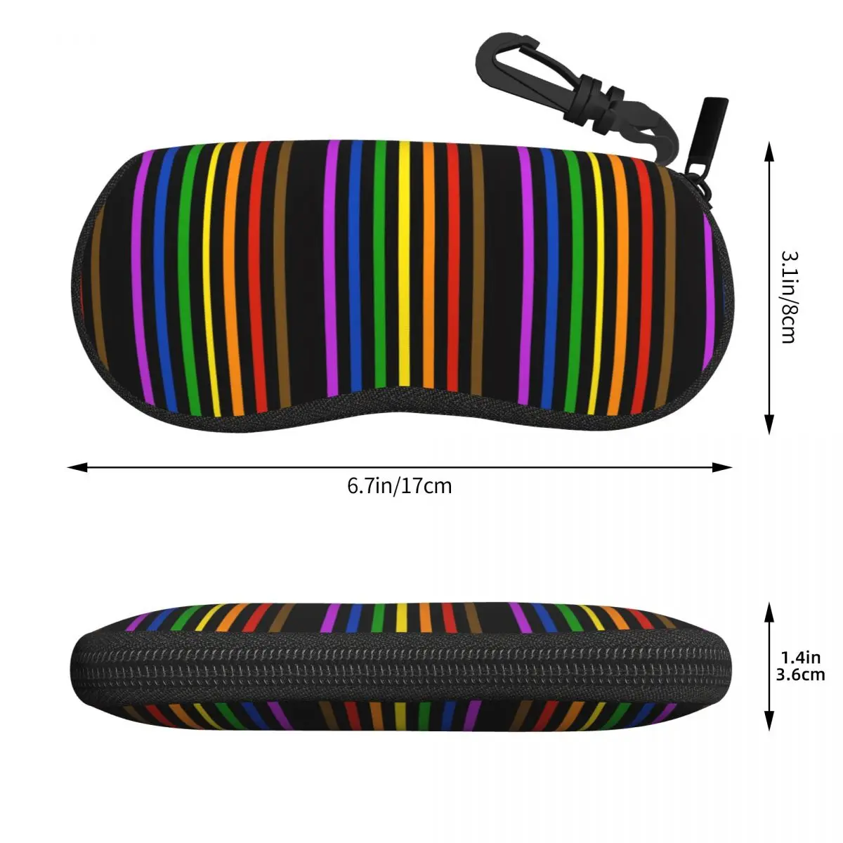 Custom Philadelphia Rainbow Pride Vertical Stripes Sunglasses Soft Case Neoprene Zipper Lesbian LGBT Rainbow Shell Eyeglass Case