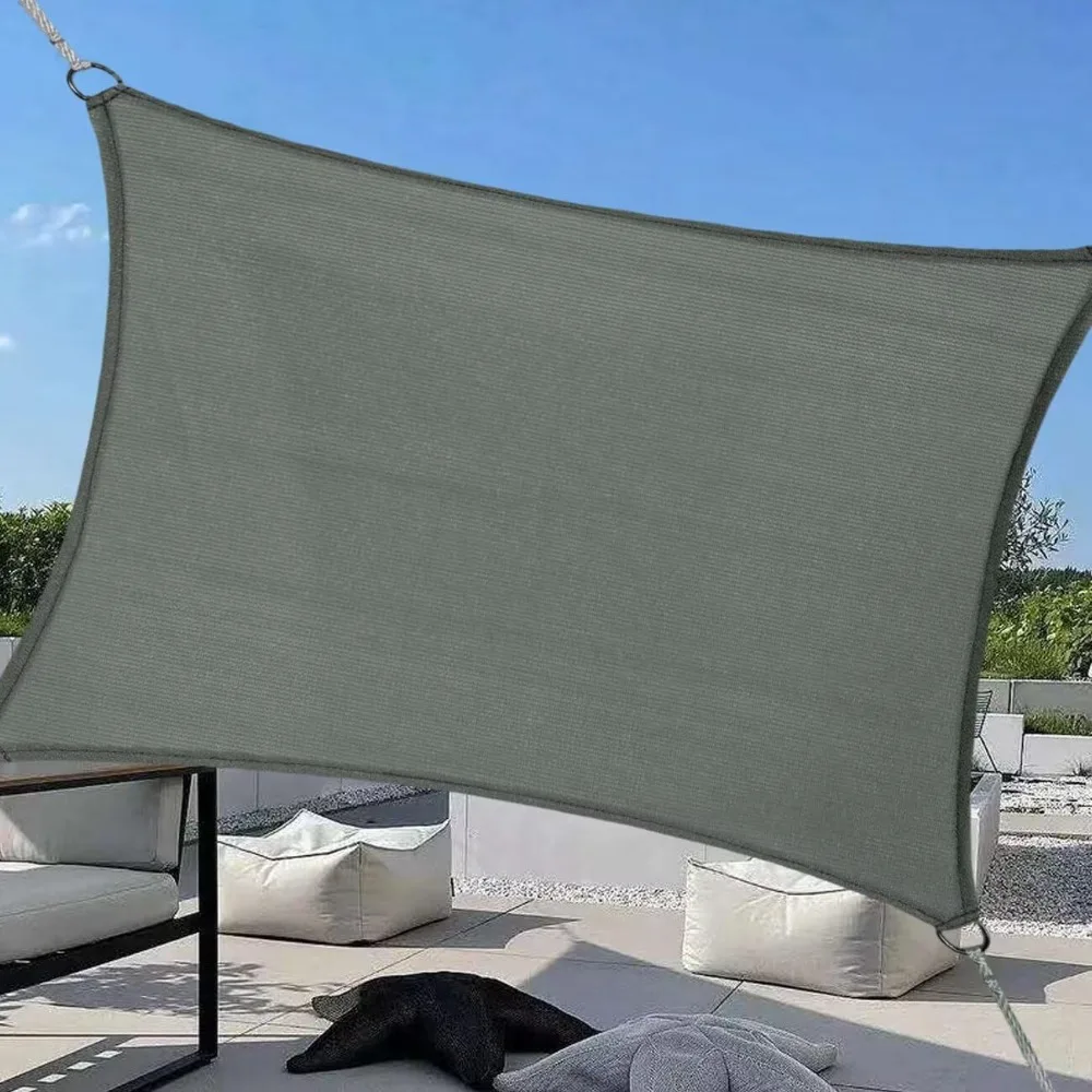 

ChasingMoon Sun Shade Sail Rectangle 15' x 30' Grey UV Block Outdoor Sunshade 185GSM for Patio Backyard Lawn Outdoor Activities(