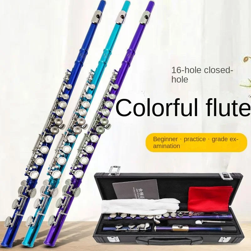 

16 Hole C Tune E Key Closed Hole Flute Children Beginners Practicing Stage Performance Professional Flute Musical Instrument