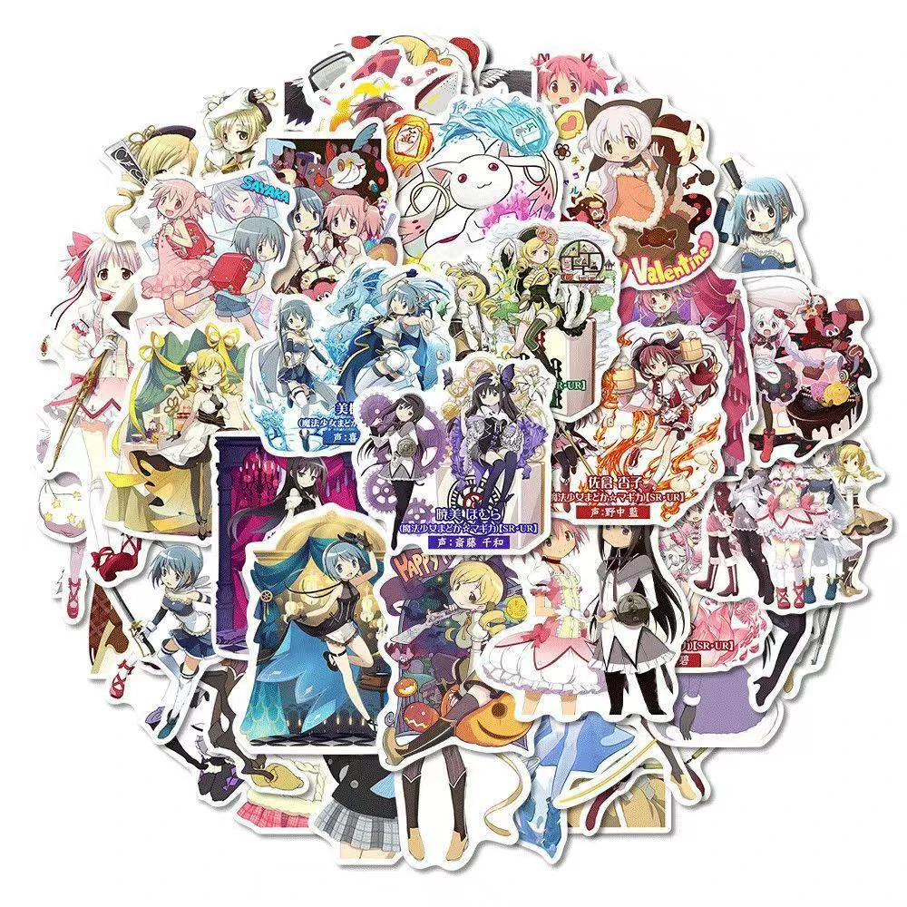 20/40/80pcs Homura Kaname Madoka Madoka Magica Stickers Sakura Kyouko Cartoon Sticker Aesthetics Miki Sayaka Anime Decal Gift