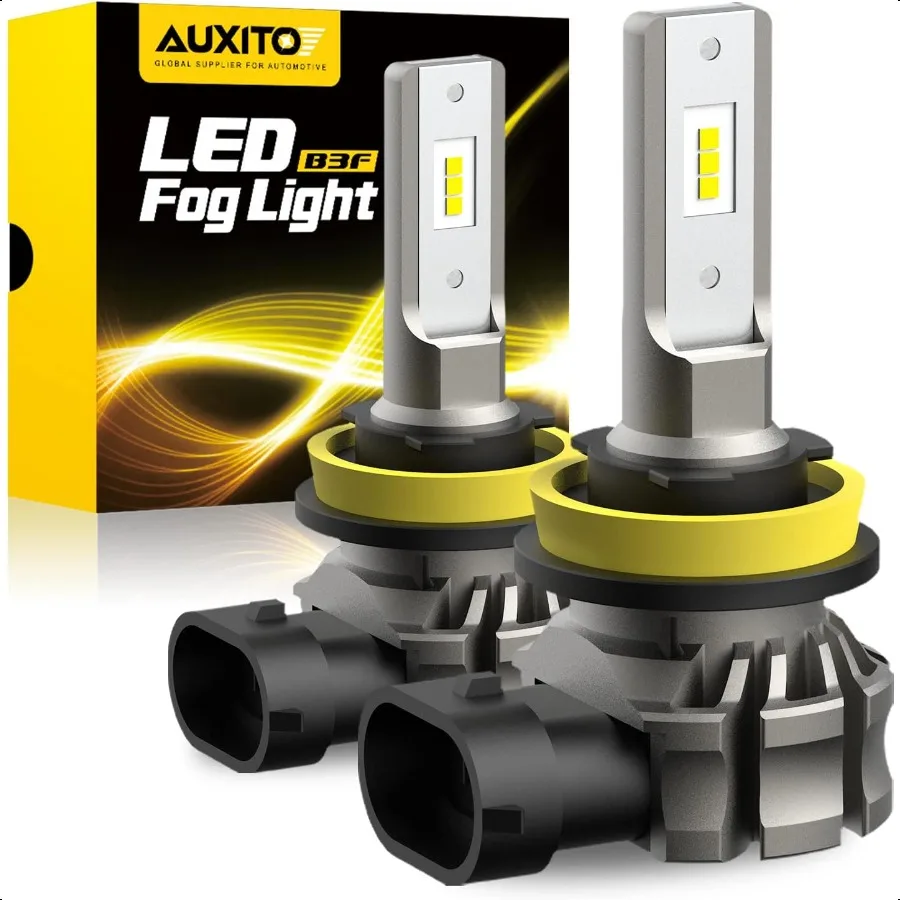 

AUXITO H11 H8 H16 LED Fog Light Bulbs or DRL 6000 Lumens 6500K Cool White Light 300 Brightn CSP LED Chips Fog Lamps Replacement