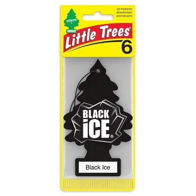 Air Fresheners Black Ice Air Freshener 6Pk: Car Scent Paper Fresheners, Disposable Non-Powered, 6 Pack