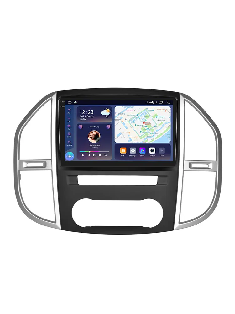 Podofo Draadloze CarPlay Auto AI Radio voor Mercedes-Benz Vito 2016 Android GPS WIFI Auto Multimedia Speler DSP FM/RDS EQ 2din Radio - afbeelding 2