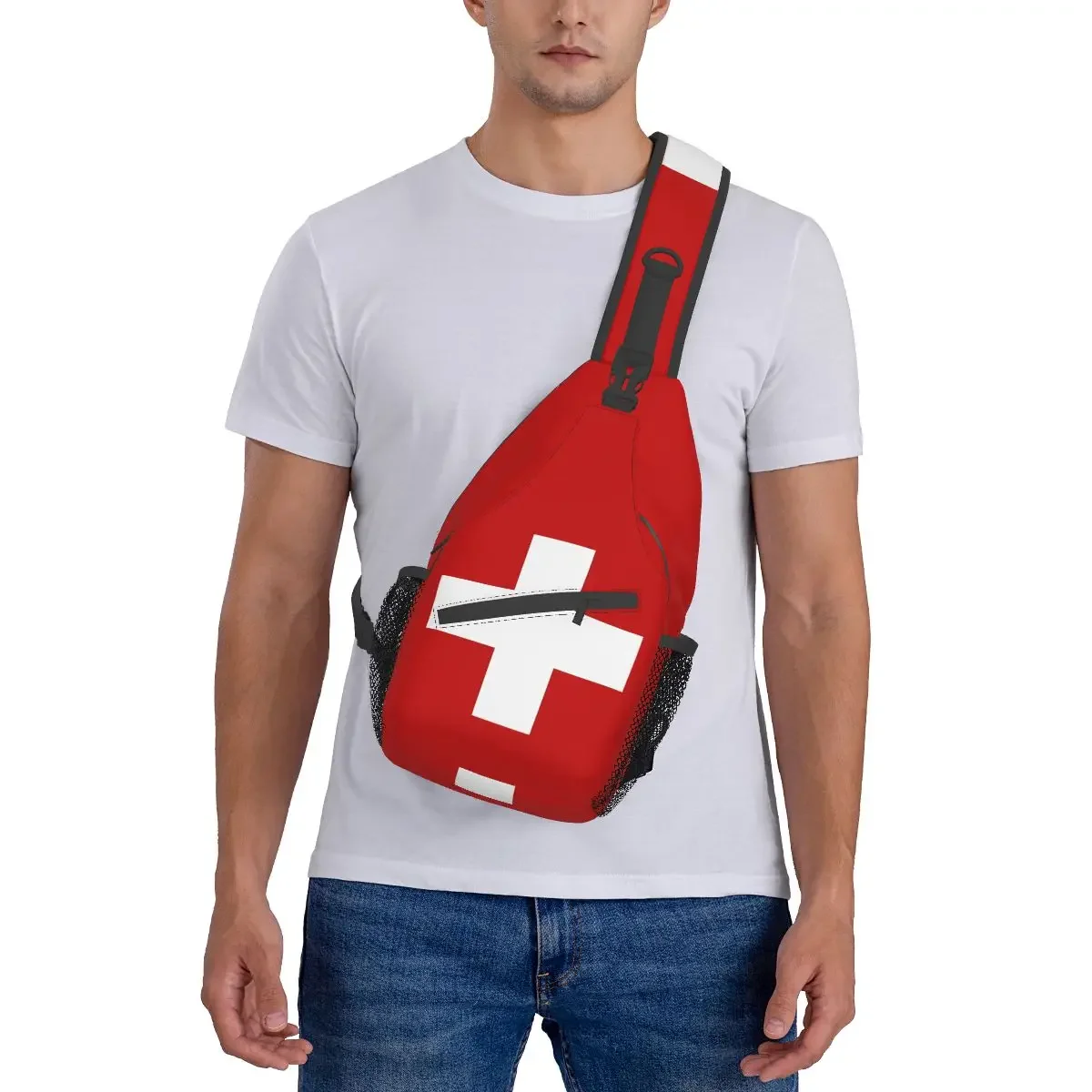 Crossbody Bag Sports Swiss Switzerland Flag Chest Bag Unisex Women Man Fashion Shoulder Backpacks Travel