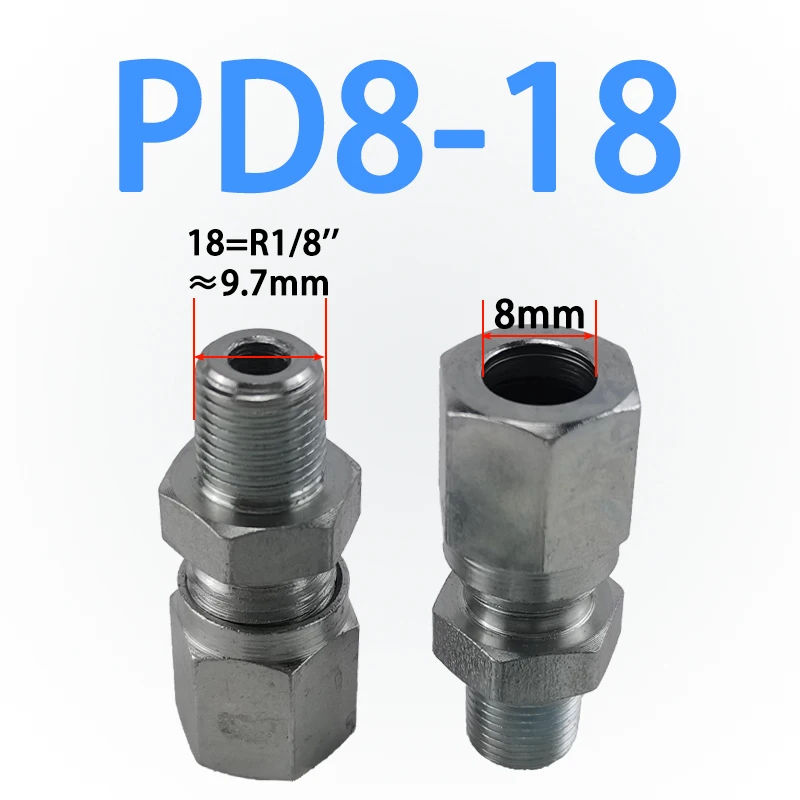 Galvanized iron joint wholesale 6mm Tube Fitting Ferrule Straight Pipe Fittings Connector Pipe Adapter