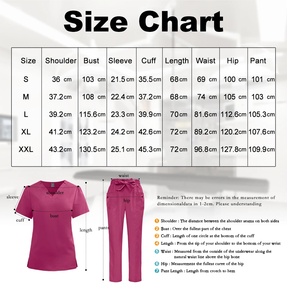 Niaahinn Nursing Spandex Hospital Uniforms V-Neck Straight Pant Medical Scrub Set Fashion Scrubs Clinical Uniform Woman Workwear
