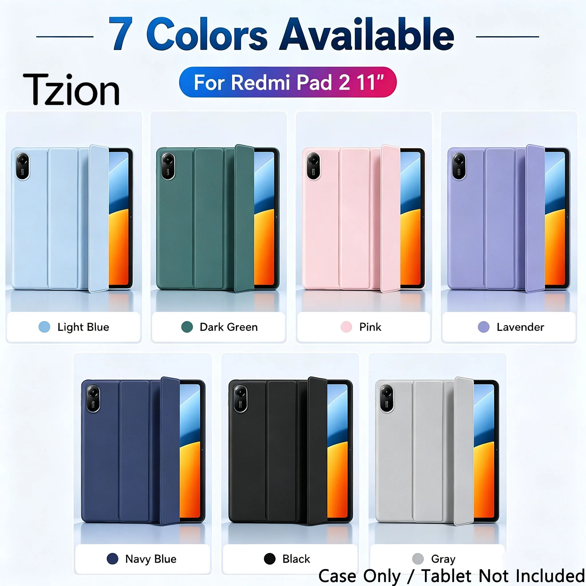 Case for Xiaomi Pad 6 7 8 Pro 11 11.2 / Redmi Pad 2 SE 8.7  9.7  11 PU Leather Flip Stand Smart Cover Soft Silicone Back Shell