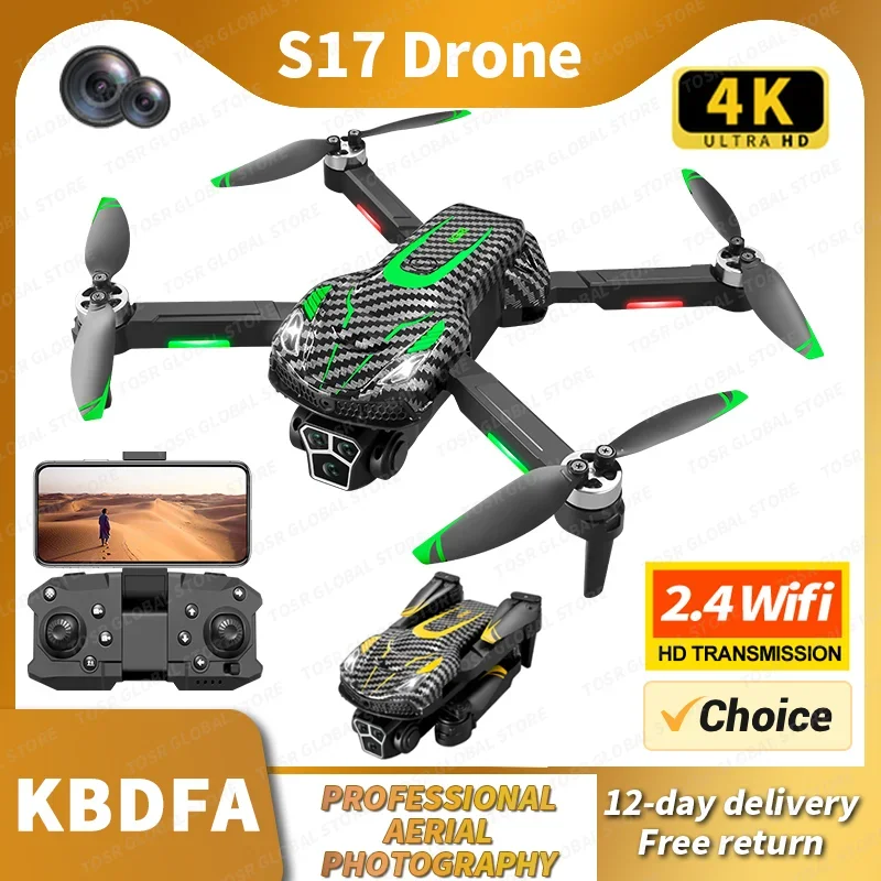 

S17 Drone Profesional Dual HD Camera Aerial Photography FPV Helicopters Obstacle Avoidance Foldable RC Quadcopter Toy Gift