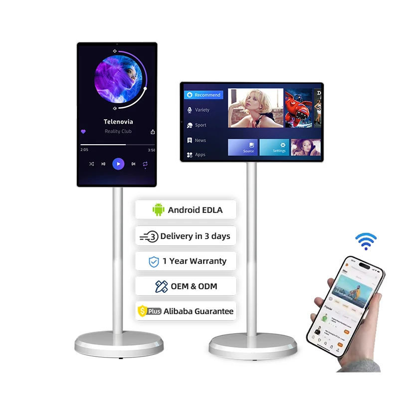 

21.5 Inch Portable LCD Touch Screen Display Android 13 Mini Smart TV Wireless Battery-Powered OLED Television For Fitness