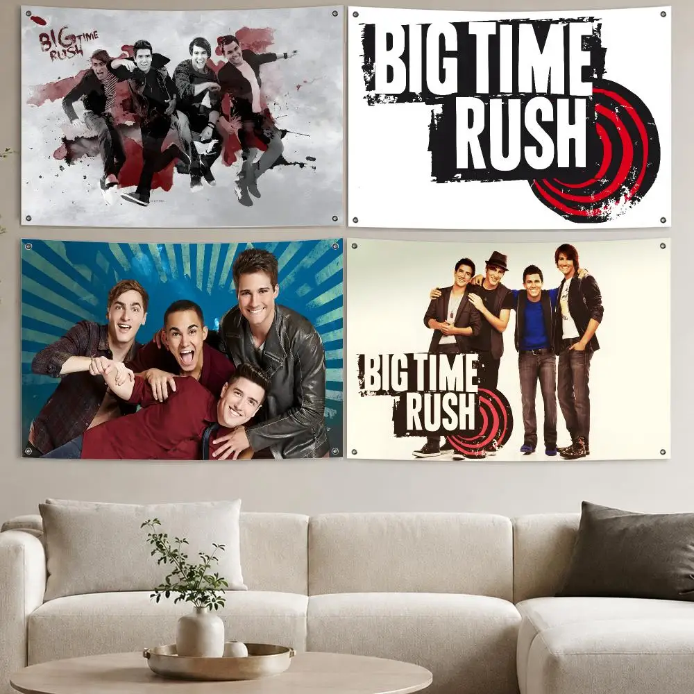 Big Time Rush Flags Aesthetic Wall Tapestry Printed Wall Hanging Living Room Party Outdoor Decor