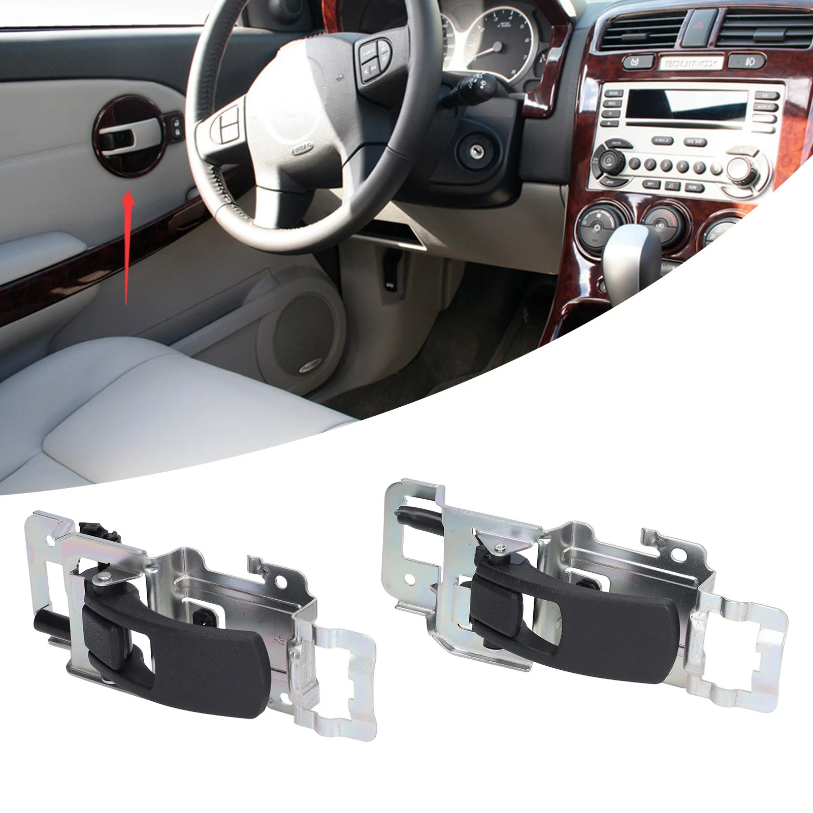 

2pcs Interior Door Handle Left Right 15926295 Alloy Replacement For Chevrolet Equinox 2005‑2009
