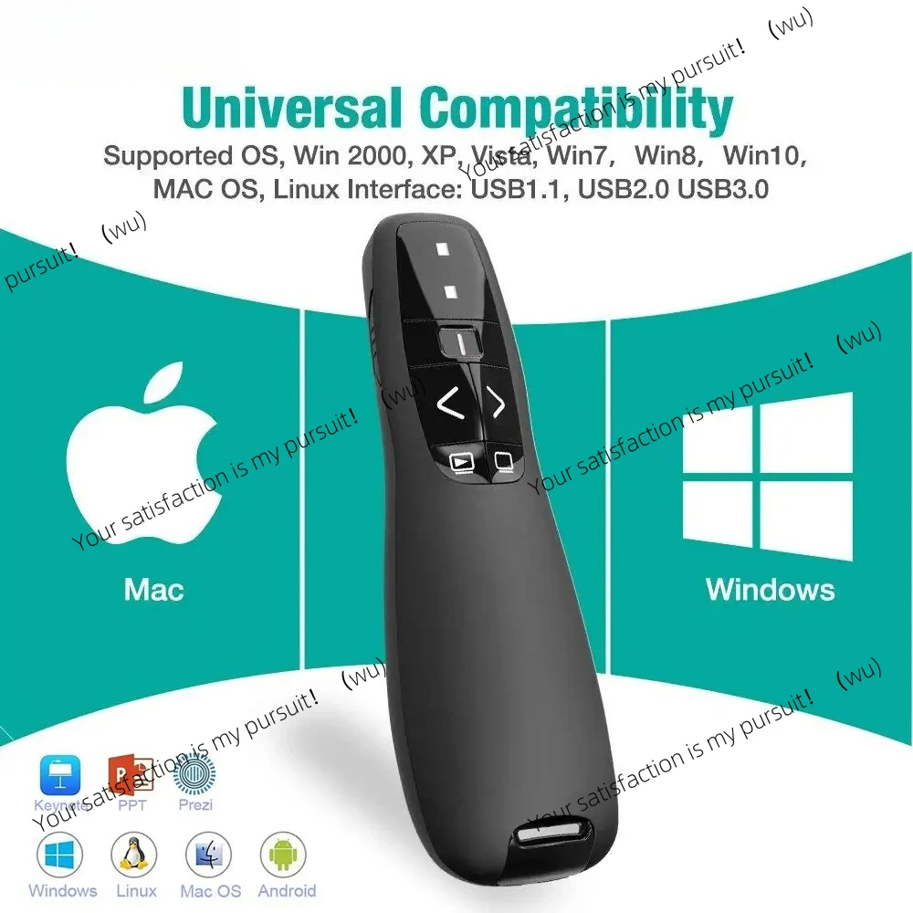 نقطة قوة USB لاسلكية 2.4 جيجا هرتز، قلم مع قلم فليب PPT، مقدم مع ضوء أحمر