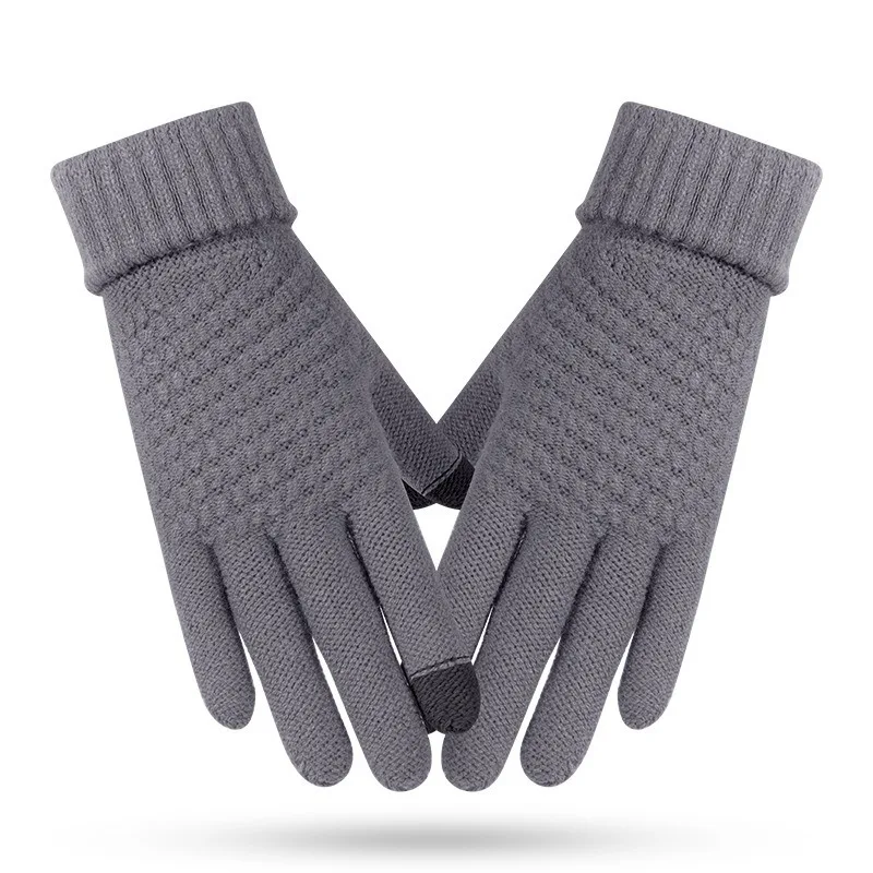 Winter Warm Knitted Gloves Mobile Phone Touch Screen Knitted Gloves Winter Thick Warm Adult Gloves for Men Women