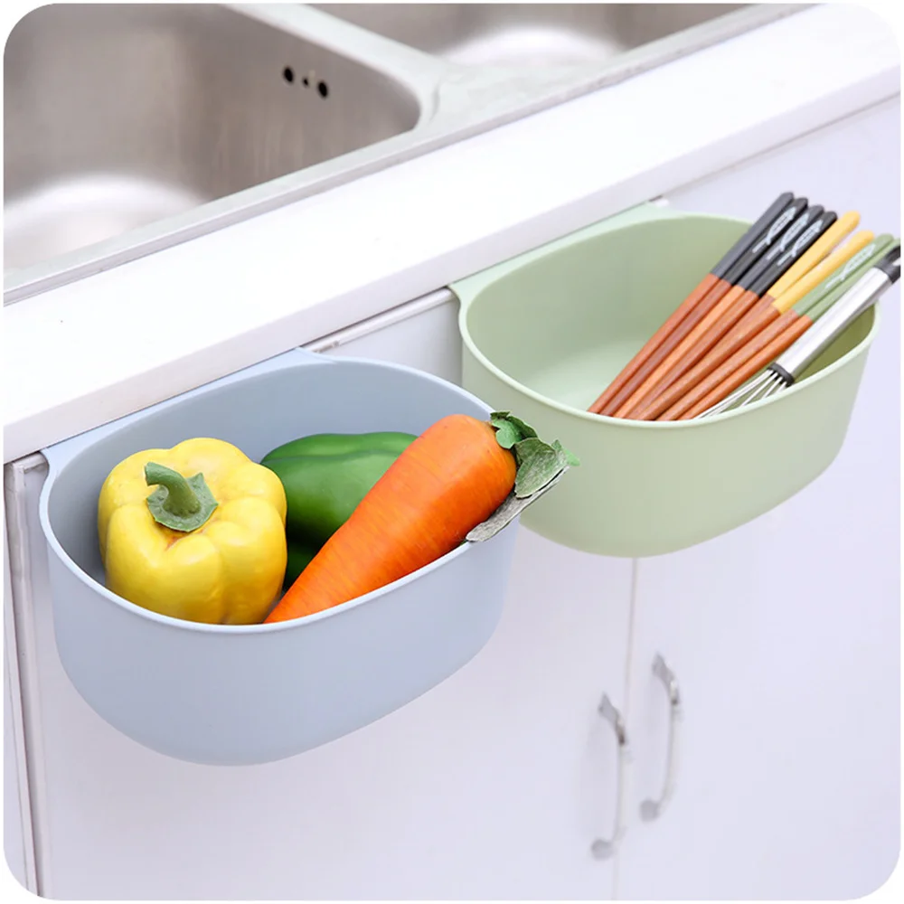 Kitchen Wall-mounted Storage Rack Hanging Trash Can Multifunctional Cabinet Door Storage Box Under Sink Drawer Shelf Organizer