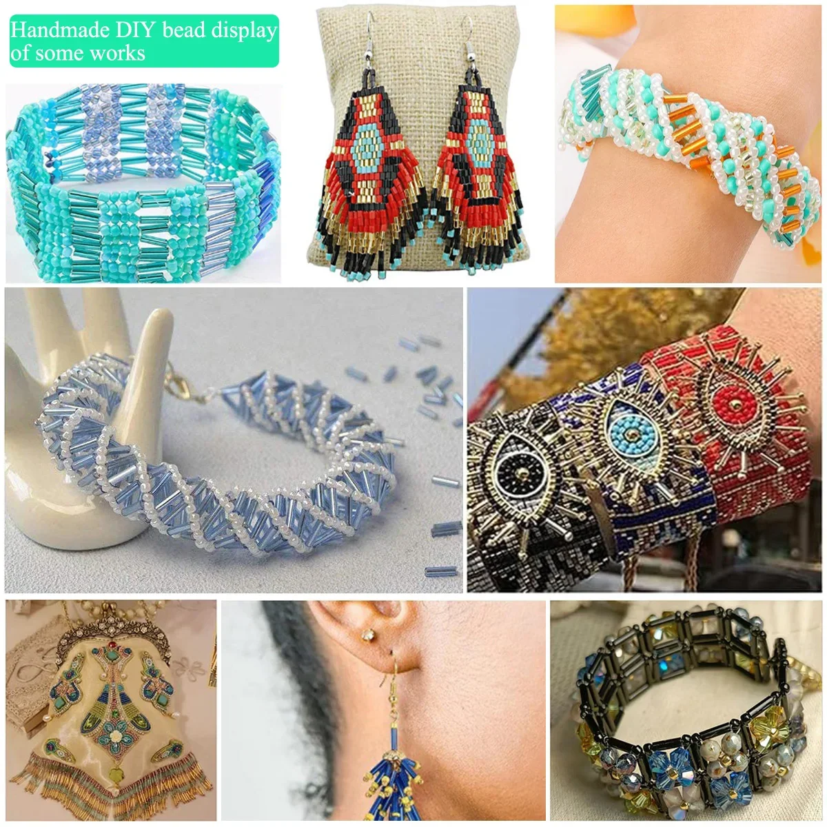 カラーコーティングされたトリプルチューブ2 * 7mmガラス管型分散ビーズ手作りDIYブレスレットネックレス作成材料