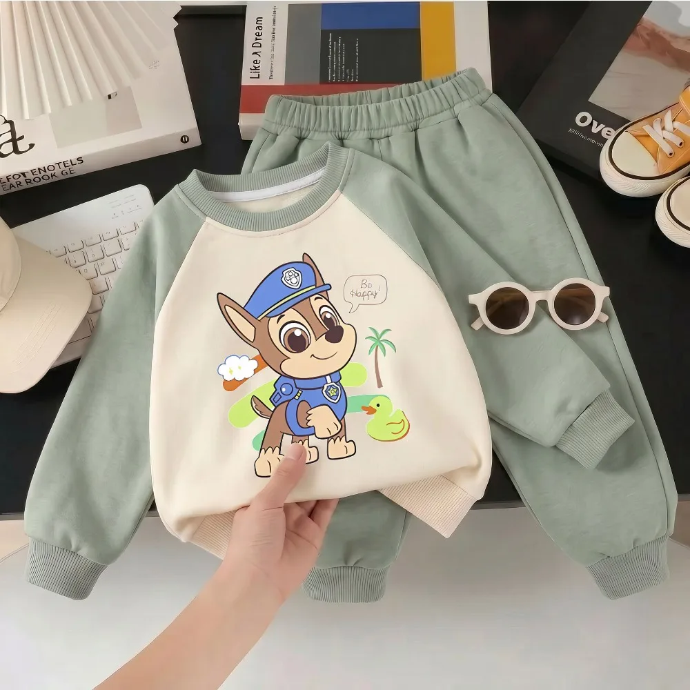 Long Sleeve Clothes Sets Boys Casual Sweatshirt + Long Pants 2piece Kids Spliced Sweatsuits Children's Tracksuit Hoodies Sets 3
