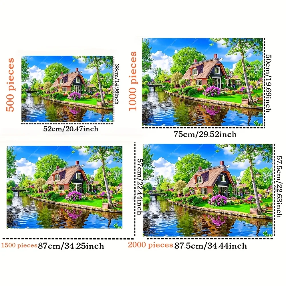 2000/1500/1000/500pcs Wooden Jigsaw Puzzles for Adults - Mixed Color Home Office Decor, Birthday Holiday Gift for Christmas Mo