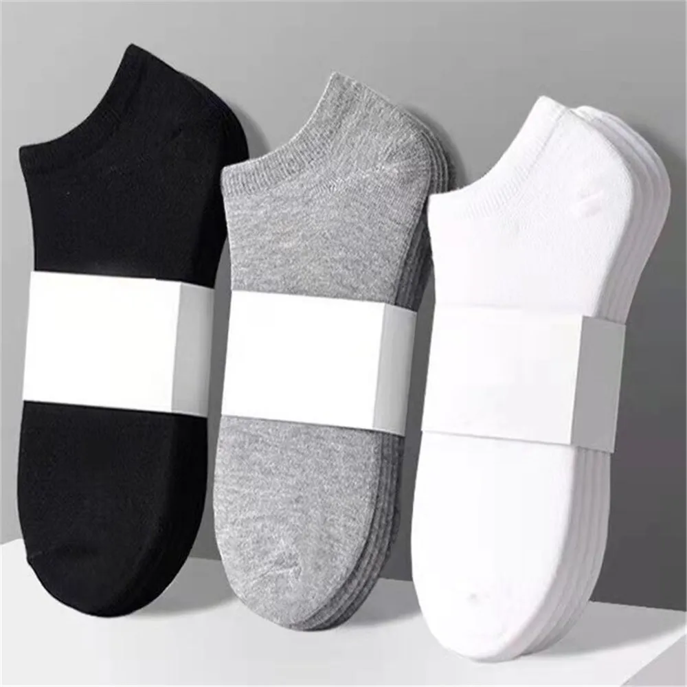 5 Pairs Of Men\'s Short Socks Four Season Sports Sweat-absorbent And Odor Resistant Boat Socks Thin Low-cut Socks Business Sox