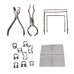 Dental Rubber Dam Clamps Endodontic Restorative Barrier Clips Frame Holder Molar Teeth Stainless Steel Oral Materials