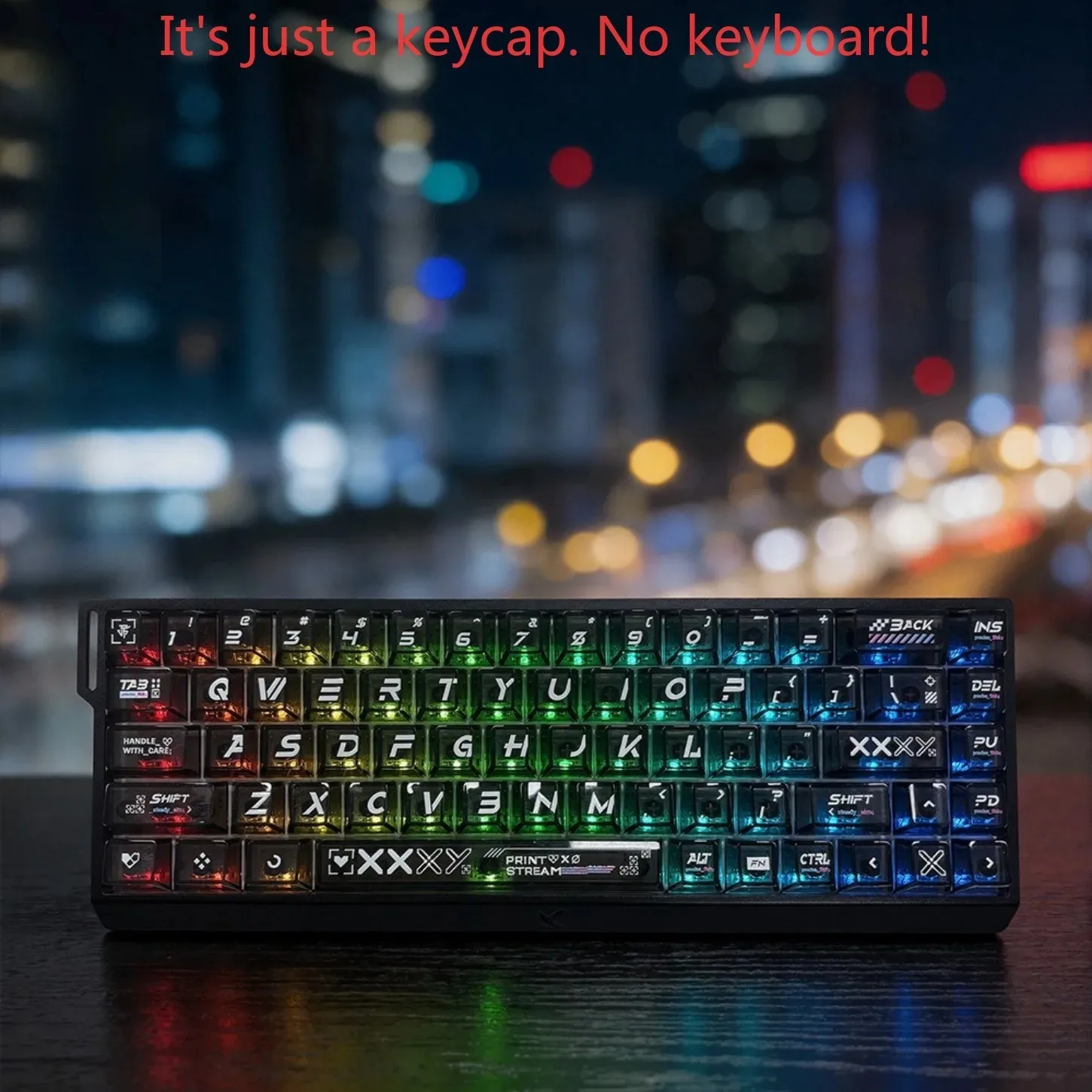 136 Keys Cherry Black White Printstream PC Transparent Keycaps Forged Carbon Fiber Multi-Language for Mechanical Keyboard