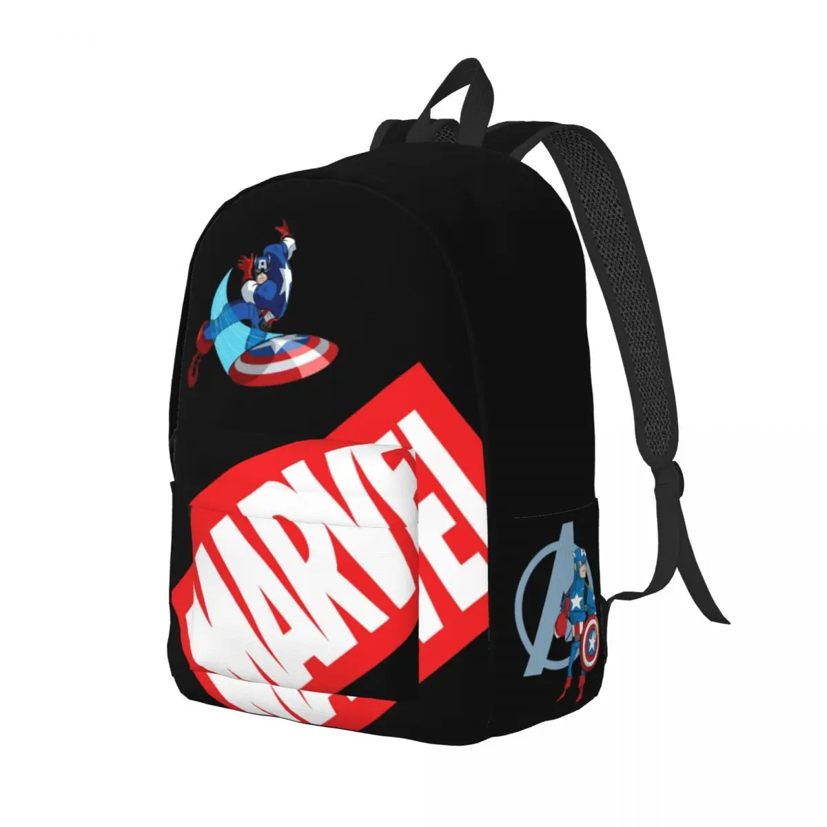 Kawaii Hot Selling Marvel Children's Bags High School Retro Washable Captain America Couple Bookbag Back To School Gift