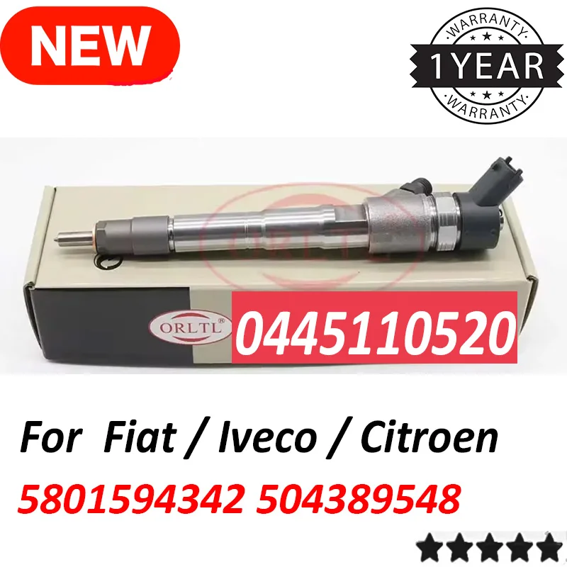 0445110520 NEW DIESEL FUEL INJECTOR 0 445 110 520 Common Rail NOZZLE 0986435248 For IVECO 5801594342 504389548 ORLTL