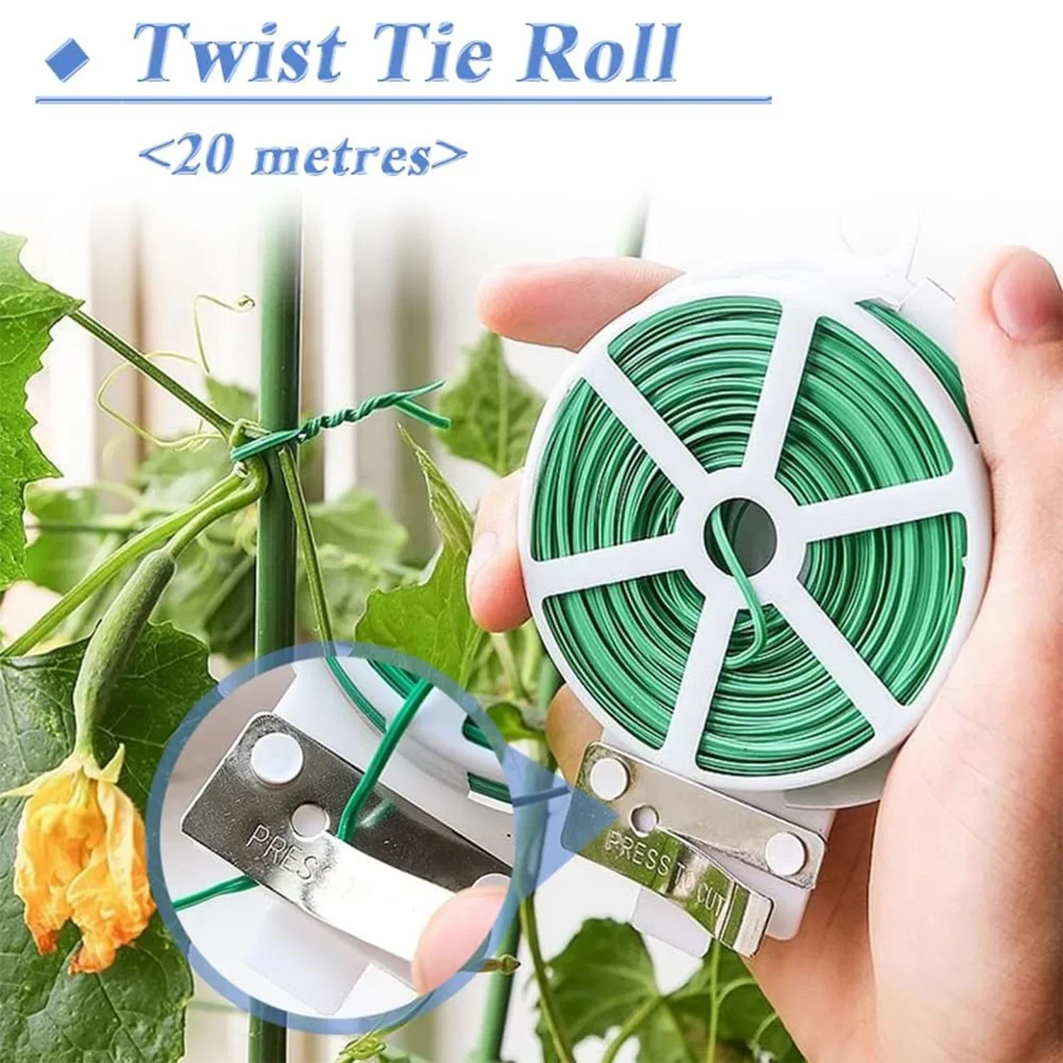 31Pcs Garden Plant Clips Set Support Clips with Reusable Garden Ties,Plant Twist Ties for Straightening,Clip Tying Wires Set