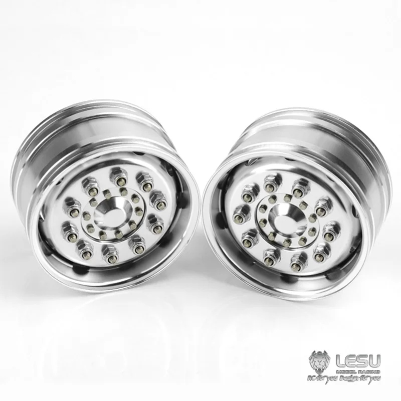Tamiya 1/14 LESU drag head aluminum alloy front wheels   wide bell mud head car military card DIY accessory modelW-2017