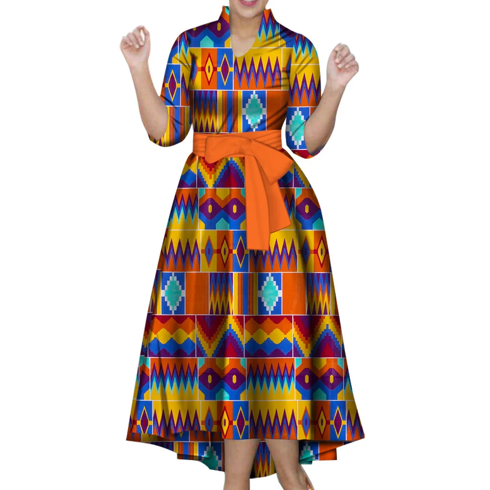 Fashion Ankara Maxi Long Dress Women Party Printed Mermaid Long Vintage Retro Large Size African Event Celebrate Gown New
