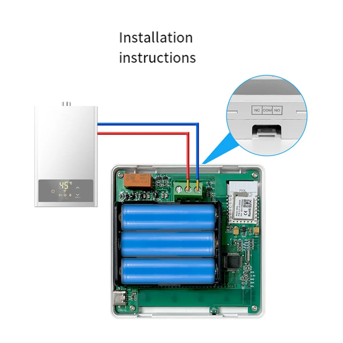 Compras Tuya ZigBee termostato hogar inteligente controlador de temperatura alimentado por batería para caldera de Gas funciona con asistente de voz