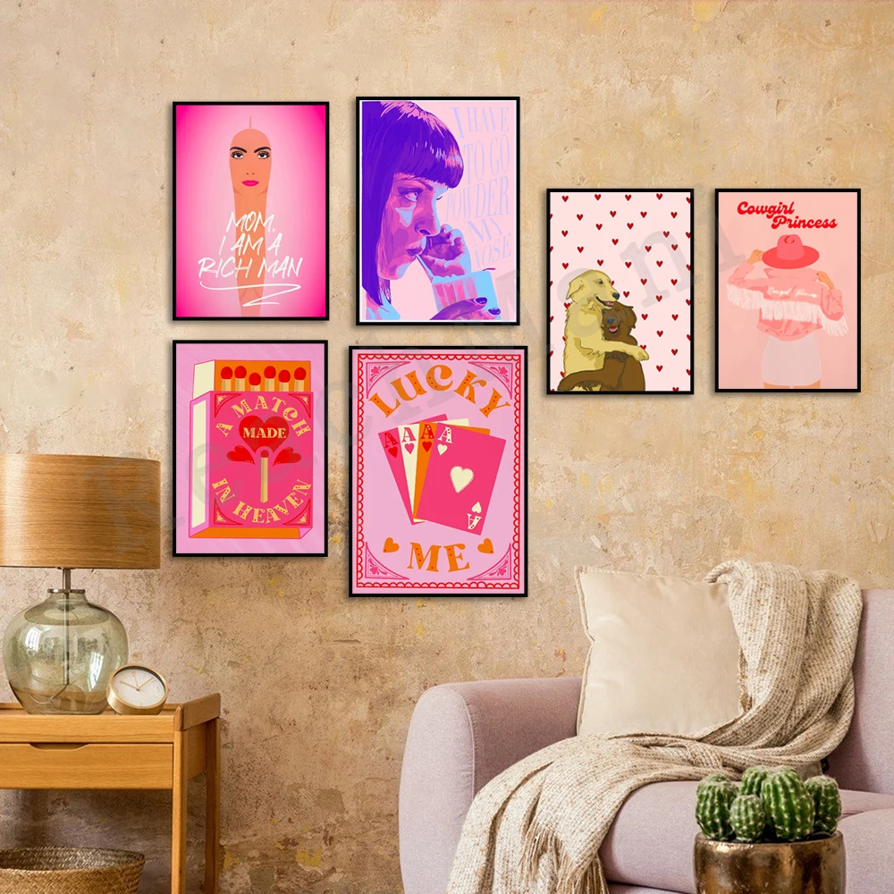 A match made in heaven Lucky Me, Mom I'm Rich, Cowgirl Boots, Hug Dog Print, Cowgirl Princess Preppy, y2k Decorative Poster